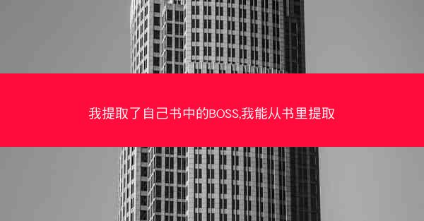 我提取了自己书中的BOSS,我能从书里提取