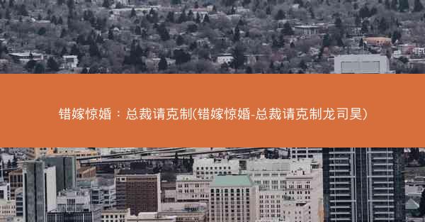 错嫁惊婚：总裁请克制(错嫁惊婚-总裁请克制龙司昊)