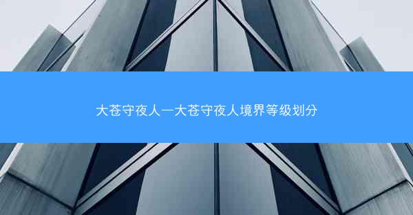 大苍守夜人—大苍守夜人境界等级划分