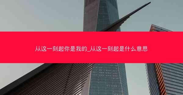从这一刻起你是我的_从这一刻起是什么意思