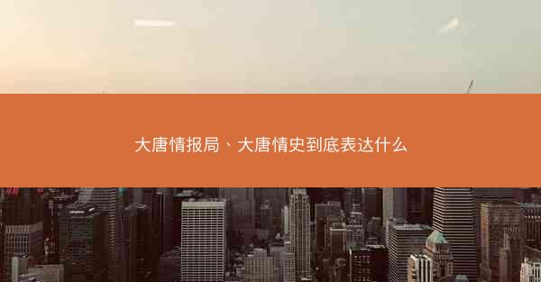 大唐情报局、大唐情史到底表达什么