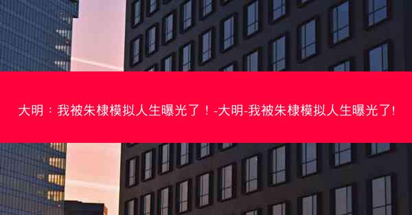 大明：我被朱棣模拟人生曝光了！-大明-我被朱棣模拟人生曝光了!