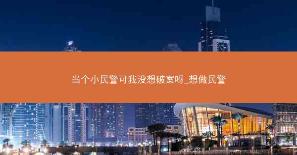 当个小民警可我没想破案呀_想做民警
