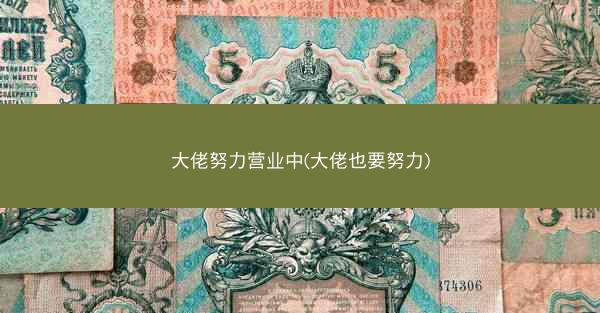 大佬努力营业中(大佬也要努力)