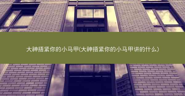 大神捂紧你的小马甲(大神捂紧你的小马甲讲的什么)