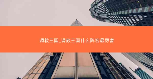 调教三国_调教三国什么阵容最厉害
