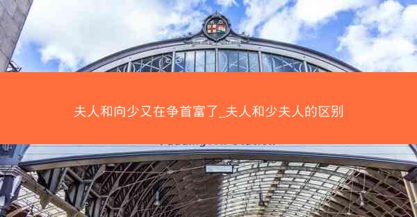 夫人和向少又在争首富了_夫人和少夫人的区别