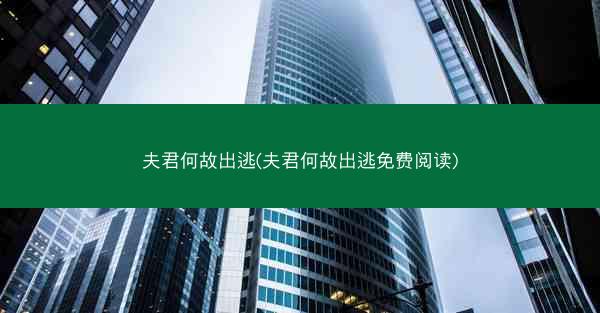 夫君何故出逃(夫君何故出逃免费阅读)