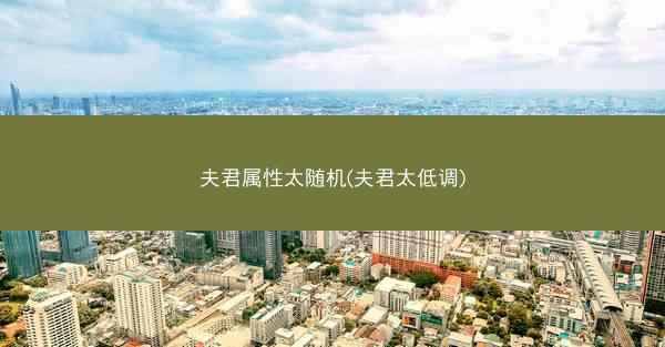 夫君属性太随机(夫君太低调)