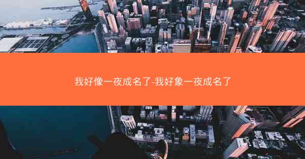 我好像一夜成名了-我好象一夜成名了