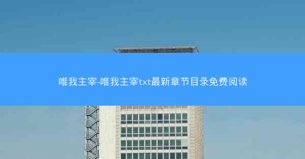 唯我主宰-唯我主宰txt最新章节目录免费阅读
