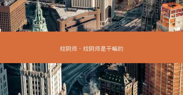 纹阴师、纹阴师是干嘛的