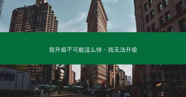 我升级不可能这么快、我无法升级