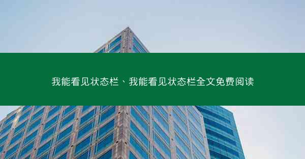我能看见状态栏、我能看见状态栏全文免费阅读