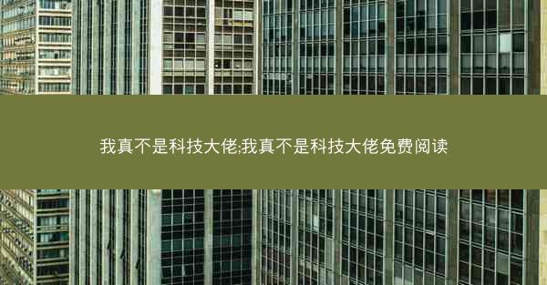 我真不是科技大佬;我真不是科技大佬免费阅读