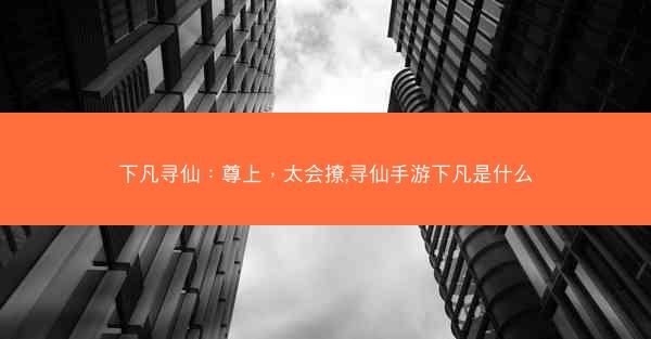 下凡寻仙：尊上，太会撩,寻仙手游下凡是什么