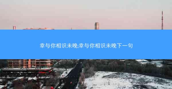 幸与你相识未晚;幸与你相识未晚下一句