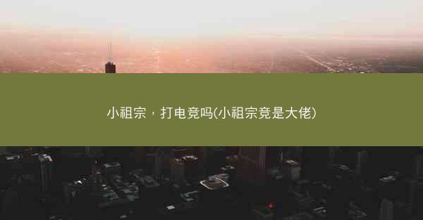 小祖宗，打电竞吗(小祖宗竞是大佬)