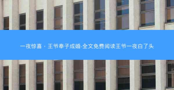 一夜惊喜，王爷奉子成婚-全文免费阅读王爷一夜白了头
