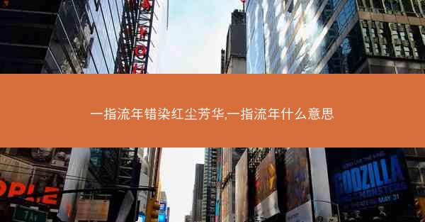 一指流年错染红尘芳华,一指流年什么意思