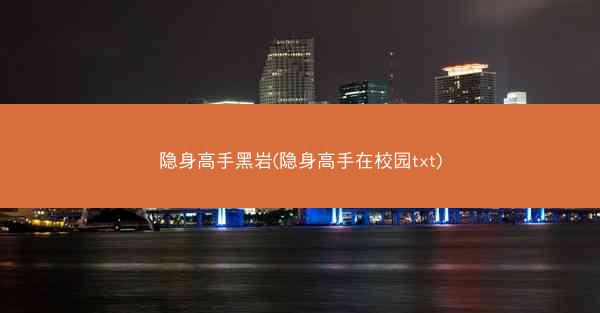 隐身高手黑岩(隐身高手在校园txt)